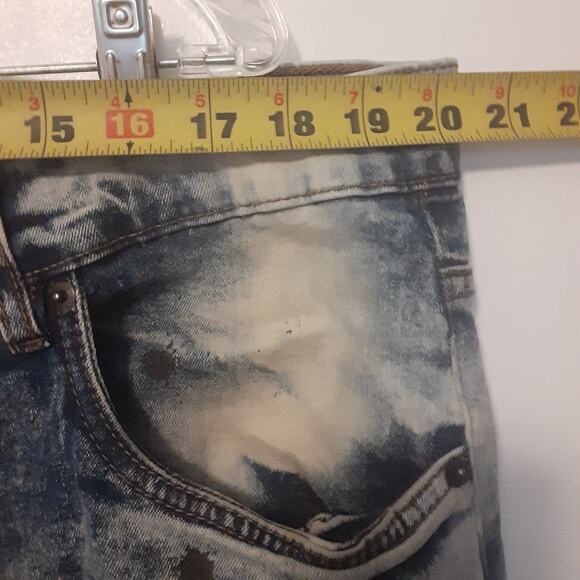 Another Hype Piece Jean Shorts Mens 42 Baggy Denim Short Y2K Distress Grunge AHP - Picture 11 of 13